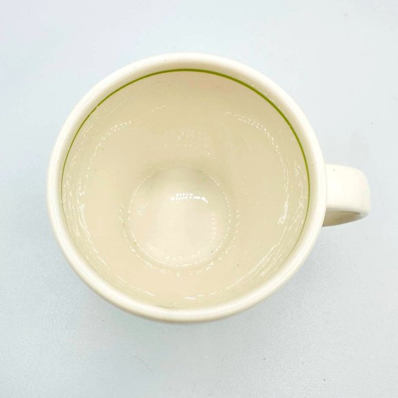 Starbucks Abbey Coffee Espresso Cup/White Mug & Green Pinstripe: Super Rare 2003 - Picture 6 of 6
